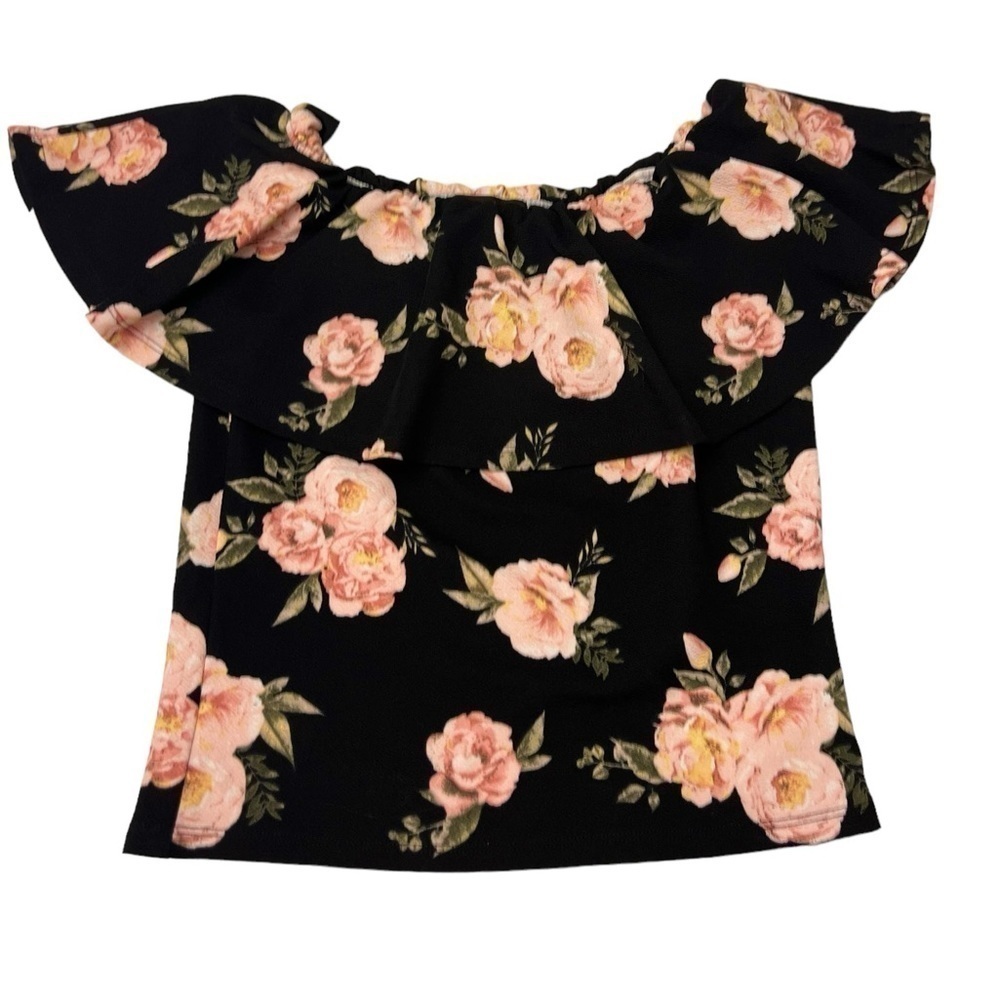 Almost A Famous - Crop Pink Rose Top - Large - juniors